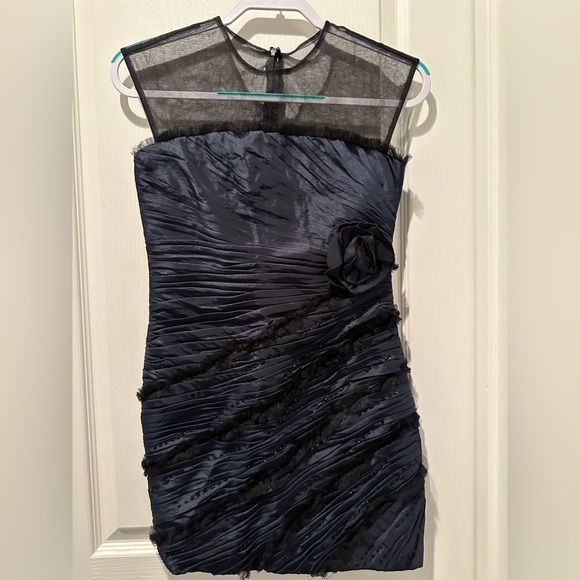 JOAN CALABRESE BY MON CHERI
Girls Sparkling Taffeta & Tulle Dress in Navy/Black - Picture 2 of 5